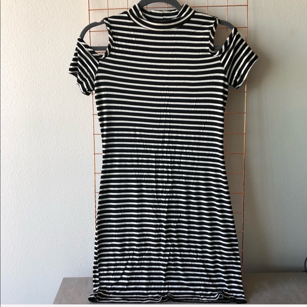 NWOT ⋆ One | Striped Cold Shoulder Dress